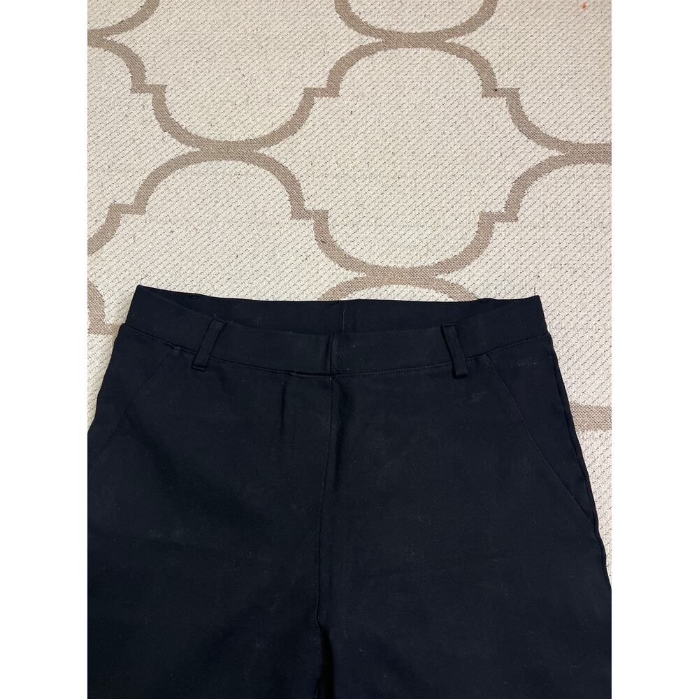 Quince Black ultra stretch ponte straight leg pants, size medium petite - Picture 13 of 15
